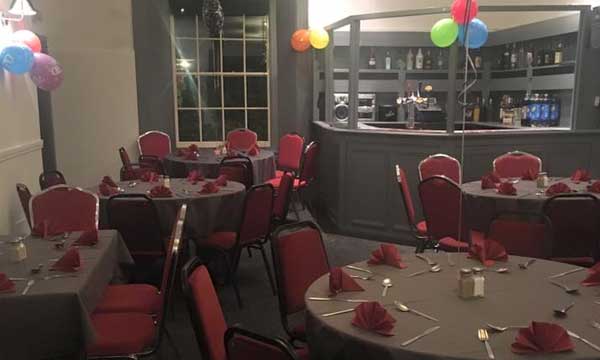 Function Room decorated for an anniversary event at the Dartmouth Inn